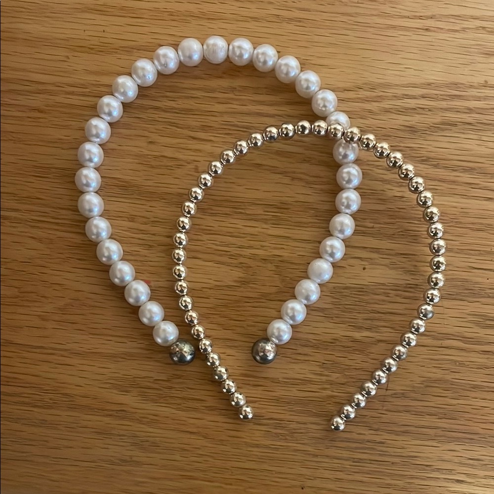 Target Elegant Pearl and Gold Beaded Headbands